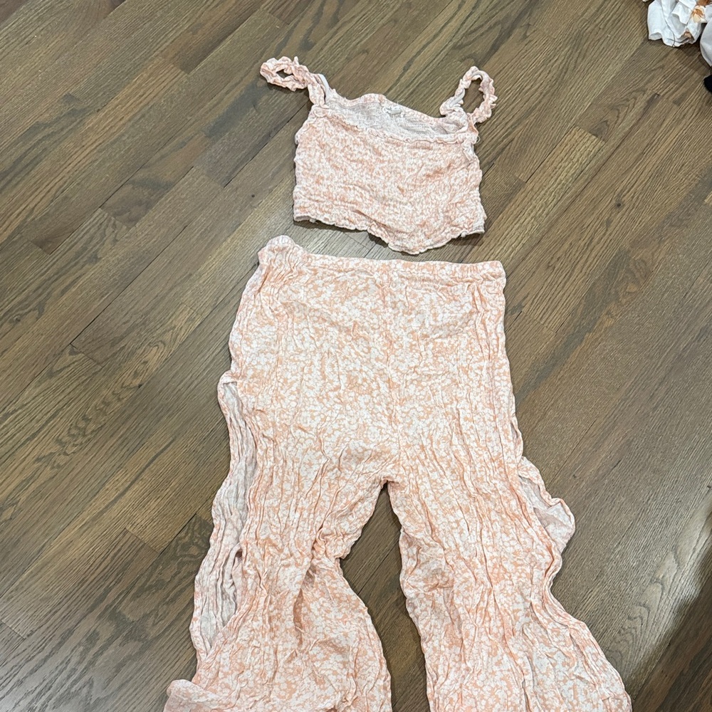 Women's Peach Ruffle Jumpsuit